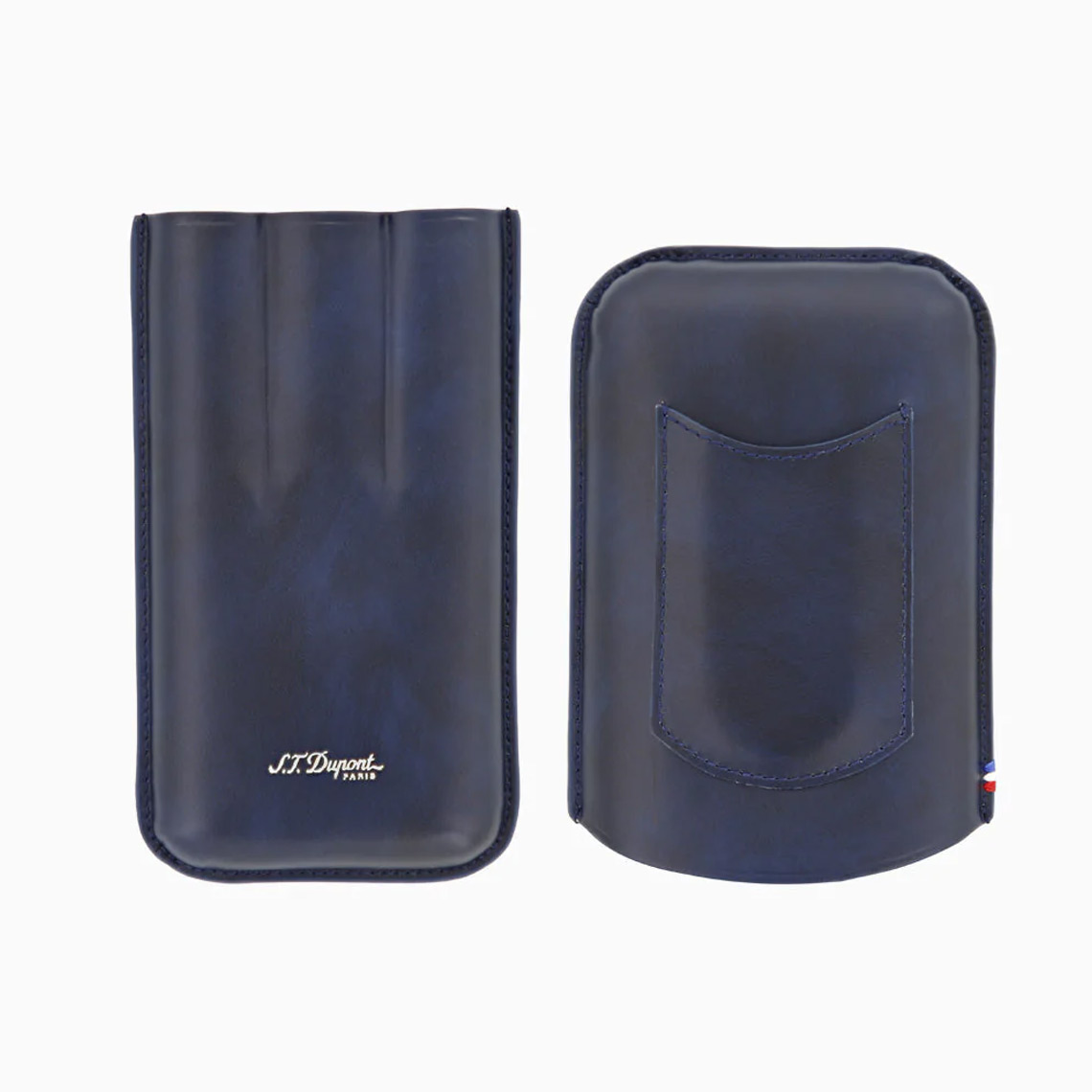 3 CIGAR CASE BLUE LEATHER