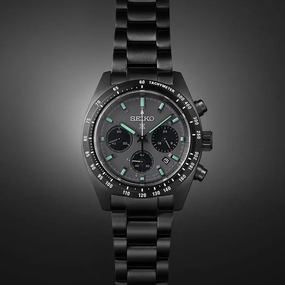 PROSPEX BLACK SERIES 'NIGHT SPEEDTIMER' SOLAR CHRONOGRAPH